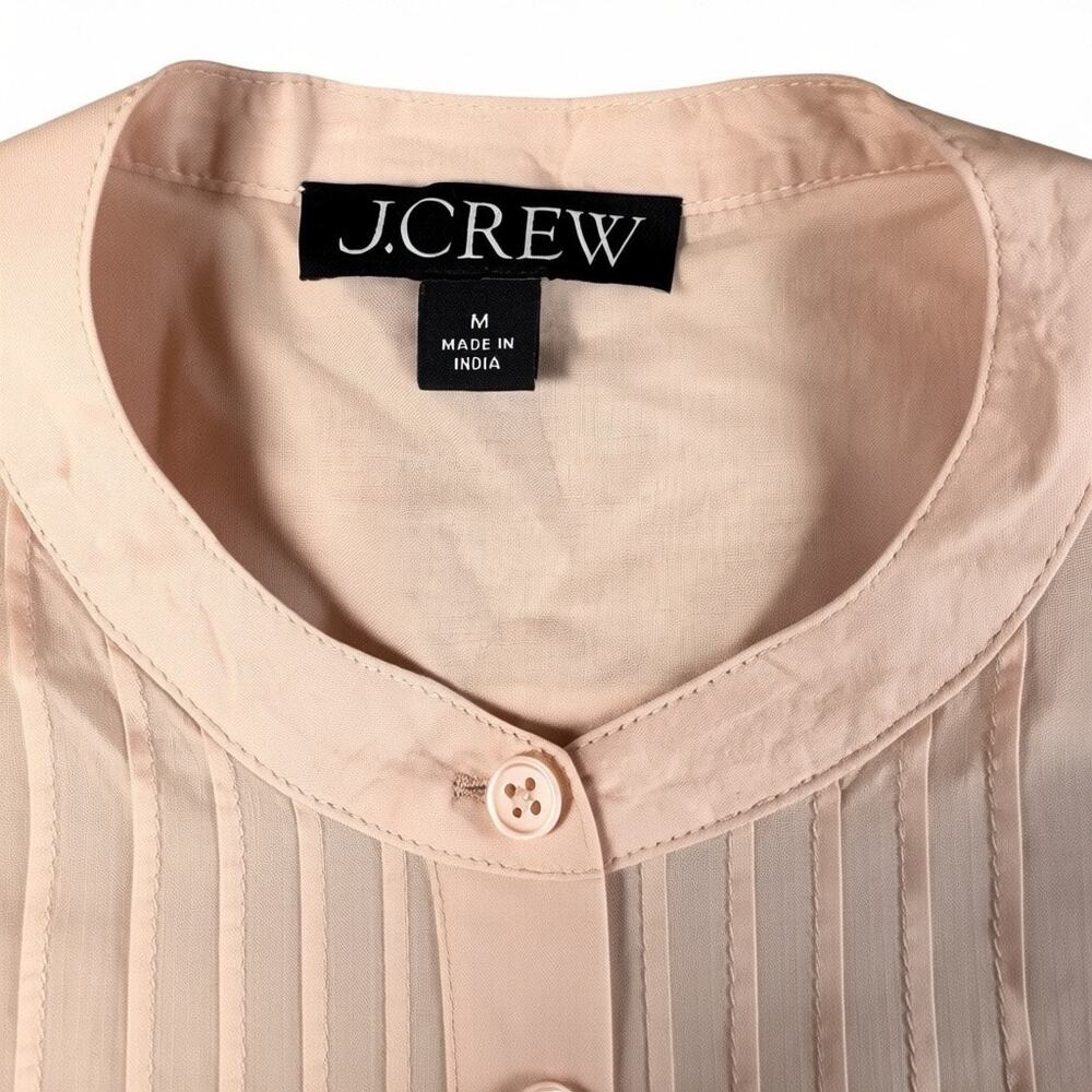 J.Crew Women's 100% Cotton Pintuck Lace Trim Top Ballet Slipper Pink Blouse - M - Picture 7 of 9
